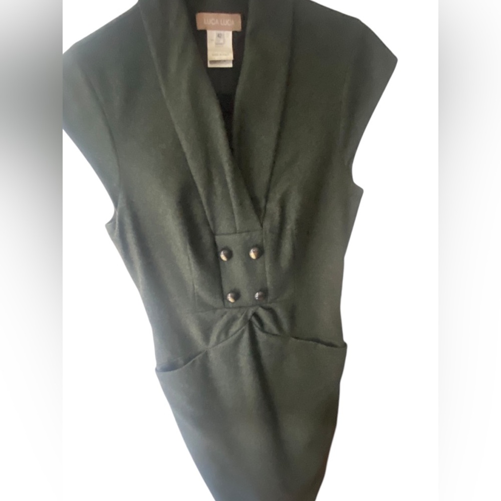 NEW Italian Designer Luca Luca Dress Pockets Midi Womens Italian Size Small 42 - Picture 3 of 14
